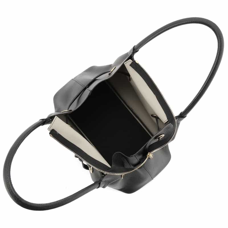 VIOLAD’ORO VIOLAD’ORO ＜ヴィオラドーロ＞ ベルト付きレザートートバッグ BLACK