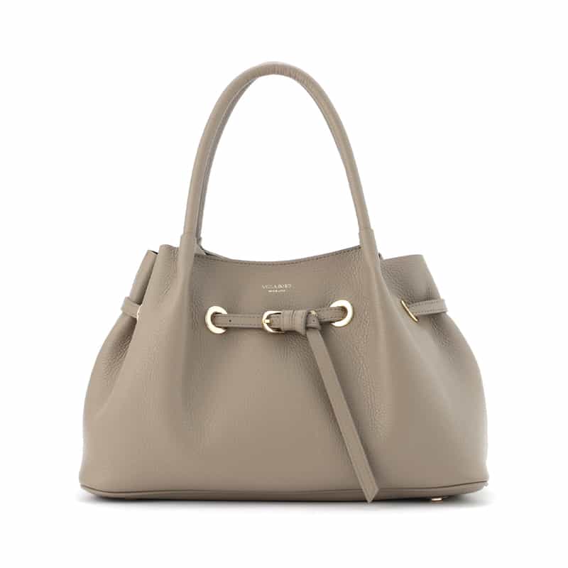 VIOLAD’ORO VIOLAD’ORO ＜ヴィオラドーロ＞ ベルト付きレザートートバッグ TAUPE