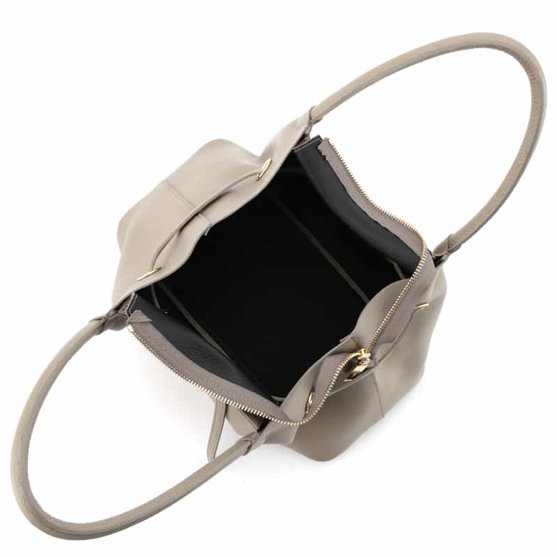 VIOLAD’ORO VIOLAD’ORO ＜ヴィオラドーロ＞ ベルト付きレザートートバッグ TAUPE