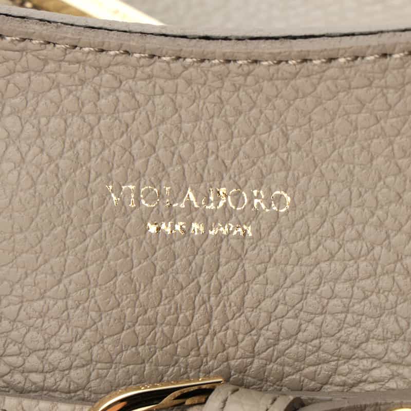 VIOLAD’ORO VIOLAD’ORO ＜ヴィオラドーロ＞ ベルト付きレザートートバッグ TAUPE