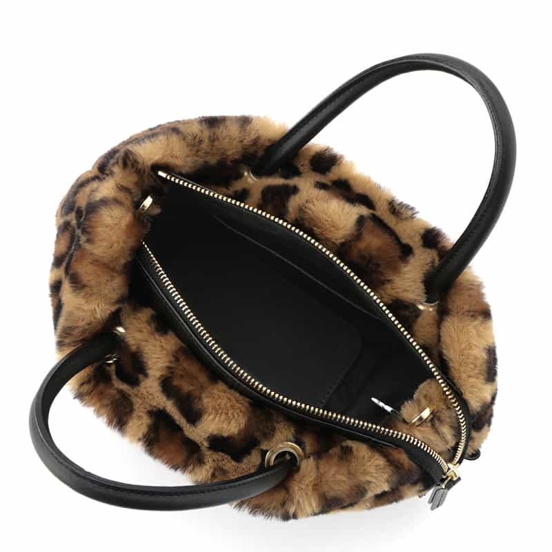 VIOLAD’ORO VIOLAD’ORO ＜ヴィオラドーロ＞ フェイクファー2WAYミニトートバッグ BROWN