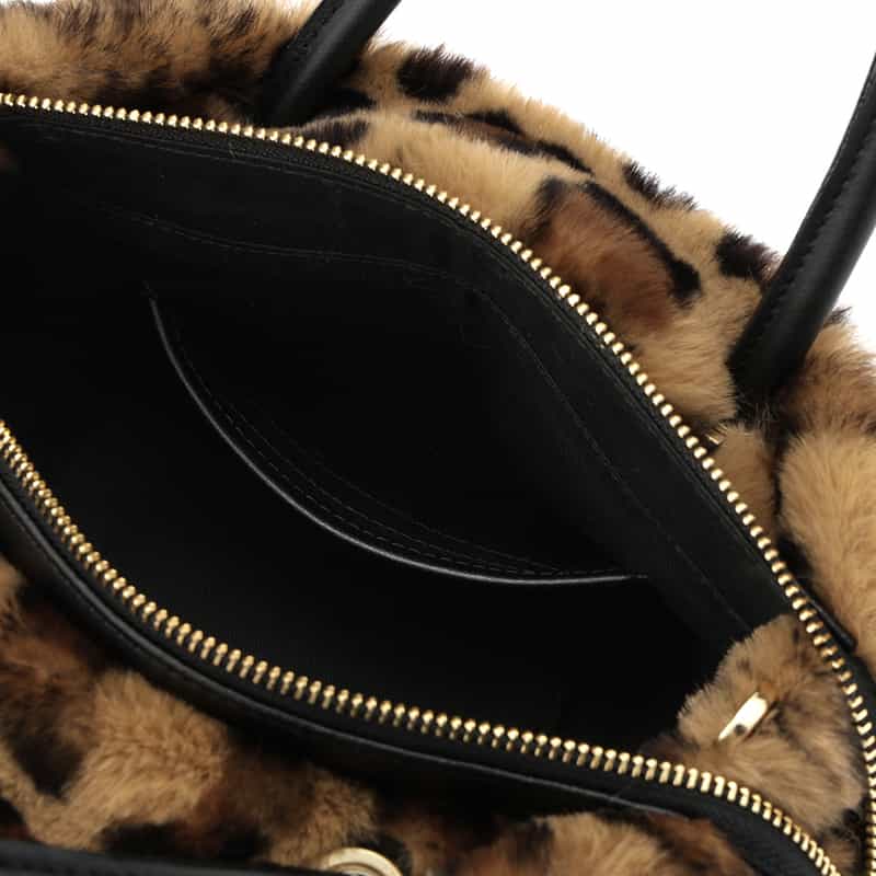 VIOLAD’ORO VIOLAD’ORO ＜ヴィオラドーロ＞ フェイクファー2WAYミニトートバッグ BROWN