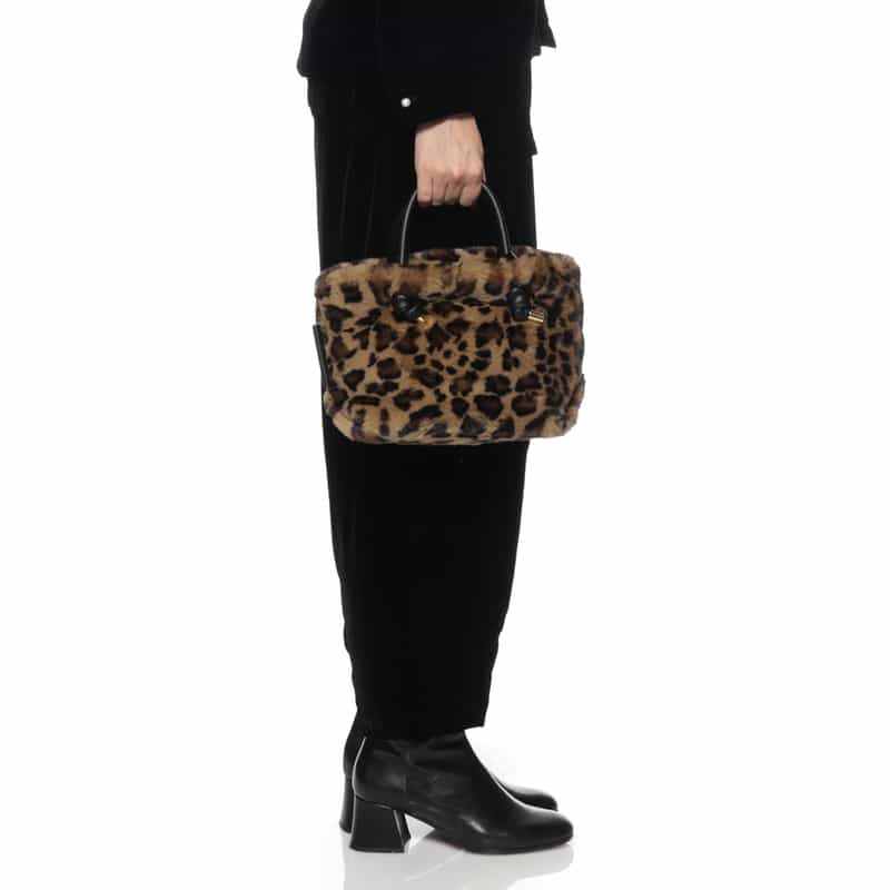 VIOLAD’ORO VIOLAD’ORO ＜ヴィオラドーロ＞ フェイクファー2WAYミニトートバッグ BROWN