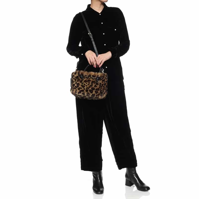 VIOLAD’ORO VIOLAD’ORO ＜ヴィオラドーロ＞ フェイクファー2WAYミニトートバッグ BROWN