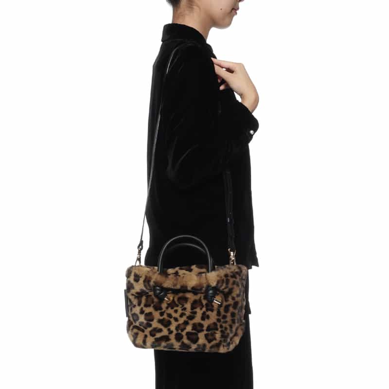 VIOLAD’ORO VIOLAD’ORO ＜ヴィオラドーロ＞ フェイクファー2WAYミニトートバッグ BROWN