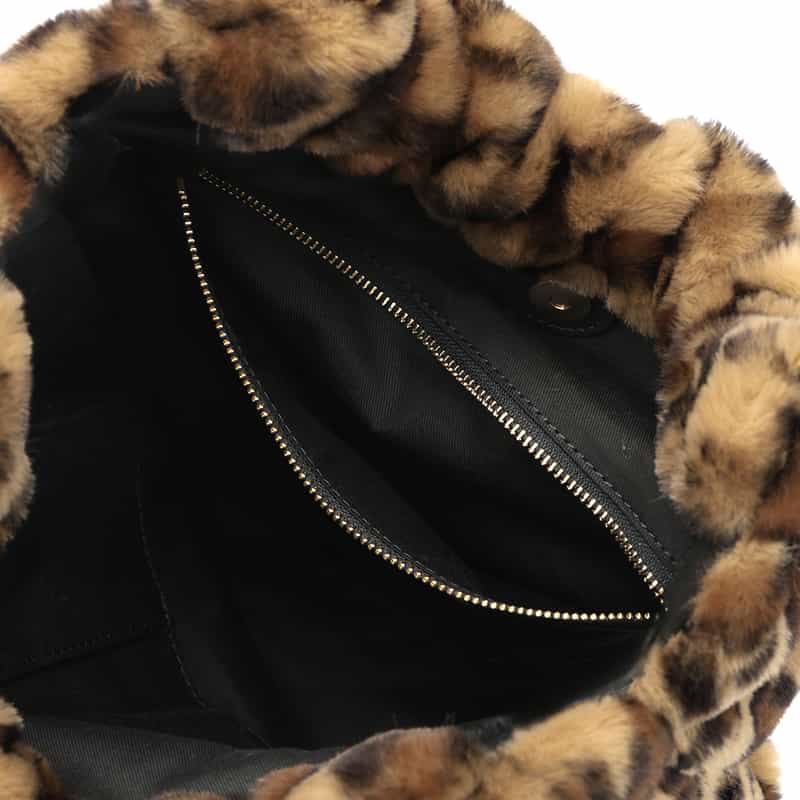 VIOLAD’ORO VIOLAD’ORO ＜ヴィオラドーロ＞ フェイクファーチェーンショルダーバッグ BROWN