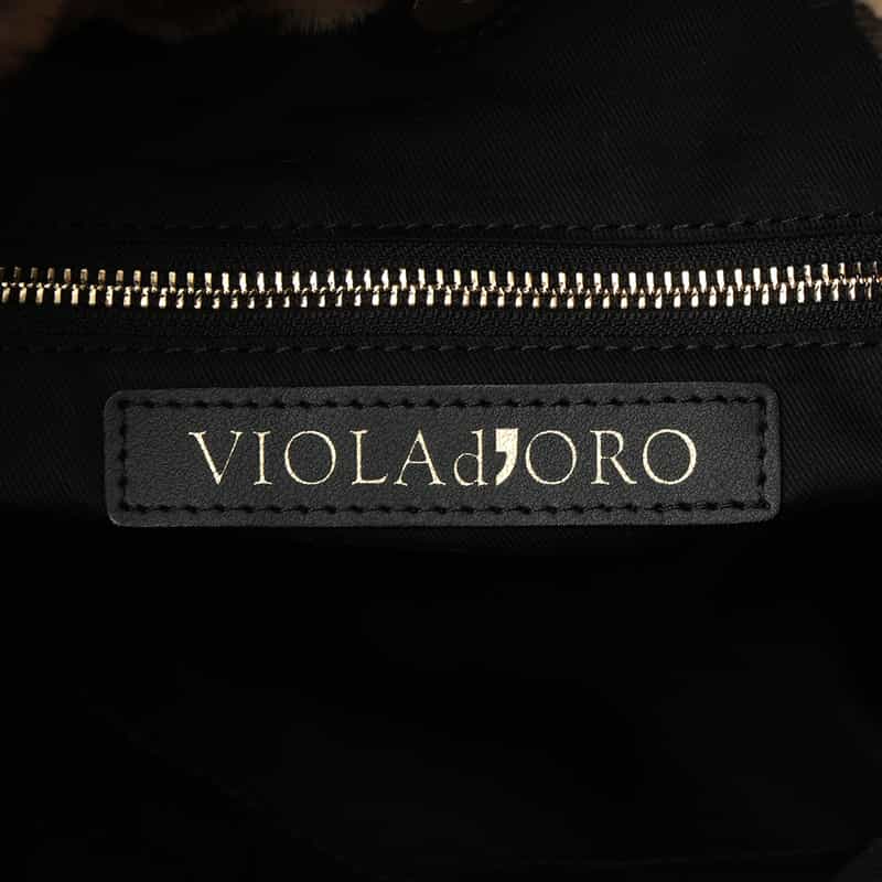 VIOLAD’ORO VIOLAD’ORO ＜ヴィオラドーロ＞ フェイクファーチェーンショルダーバッグ BROWN