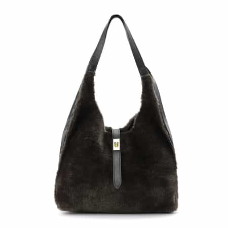 VIOLAD’ORO ＜ヴィオラドーロ＞ フェイクムートンコンビネーション ショルダーバッグ