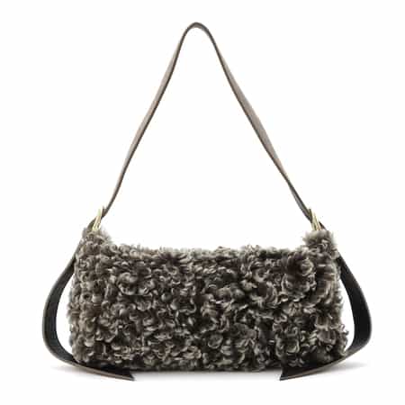 VIOLAD’ORO ＜ヴィオラドーロ＞ フェイクファー付きショルダーバッグ