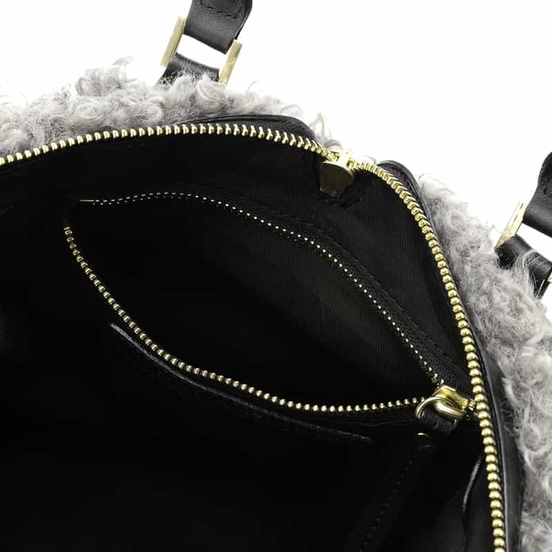 VIOLAD’ORO VIOLAD’ORO ＜ヴィオラドーロ＞ フェイクファー付き2WAYトートバッグ GRAY