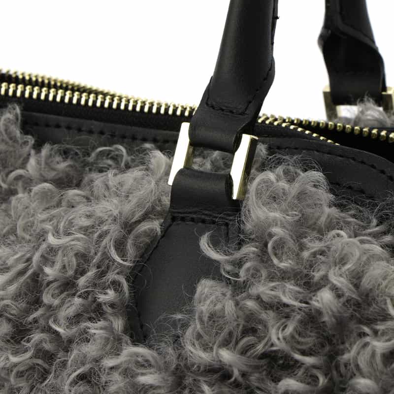 VIOLAD’ORO VIOLAD’ORO ＜ヴィオラドーロ＞ フェイクファー付き2WAYトートバッグ GRAY