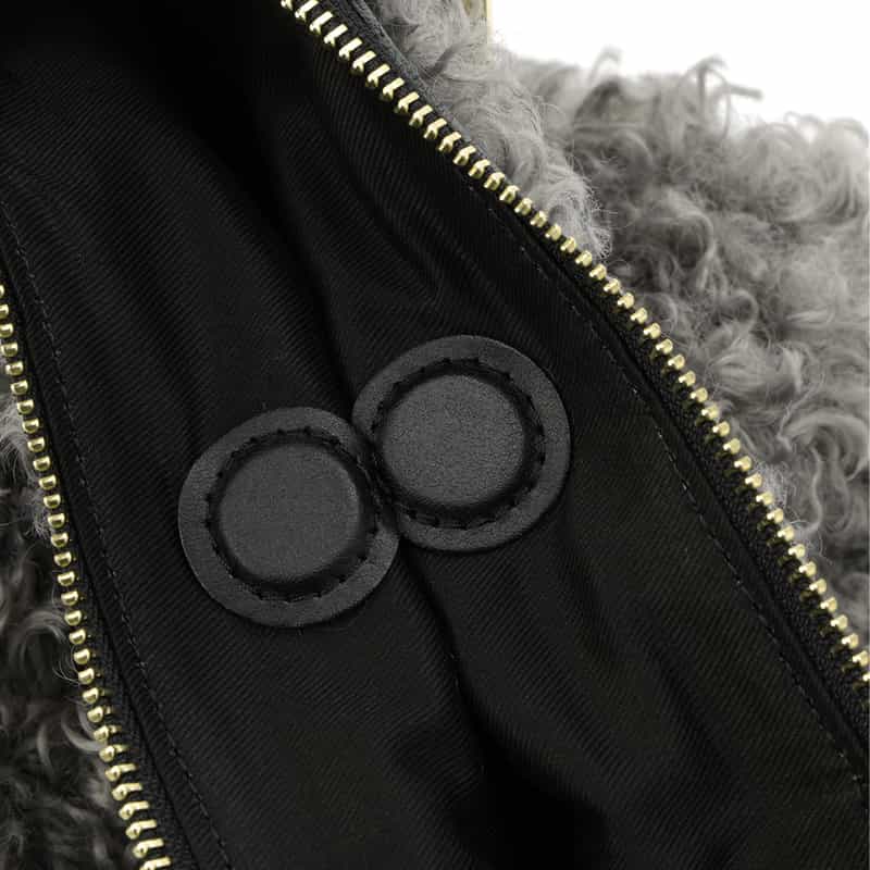 VIOLAD’ORO VIOLAD’ORO ＜ヴィオラドーロ＞ フェイクファー付き2WAYトートバッグ GRAY