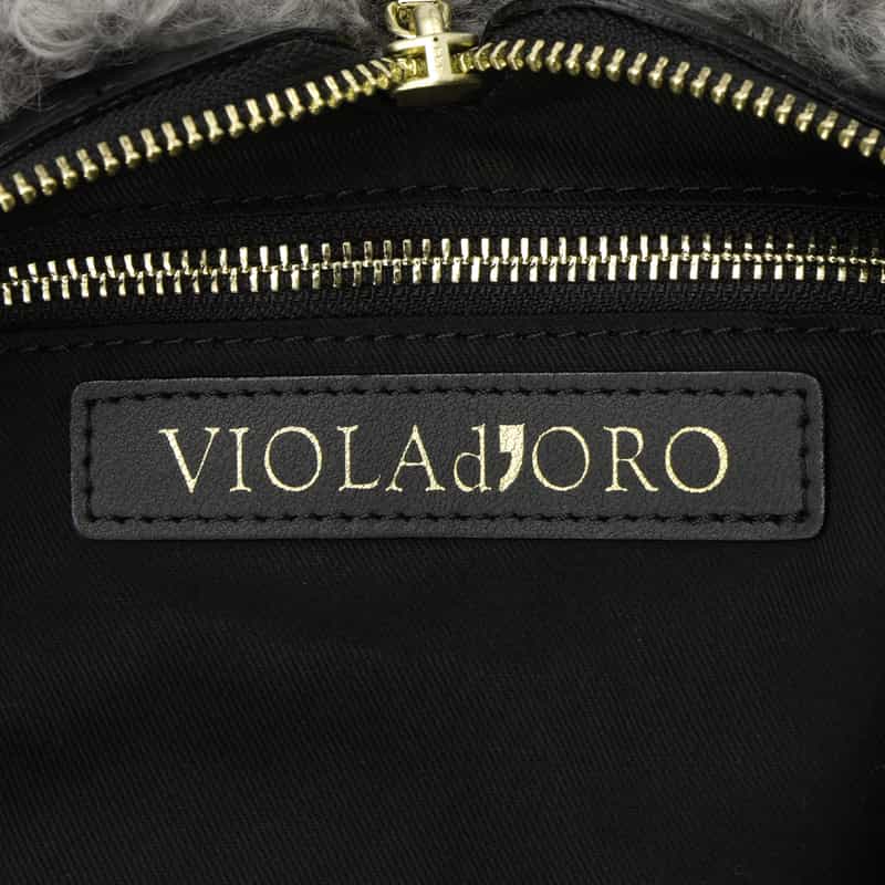 VIOLAD’ORO VIOLAD’ORO ＜ヴィオラドーロ＞ フェイクファー付き2WAYトートバッグ GRAY