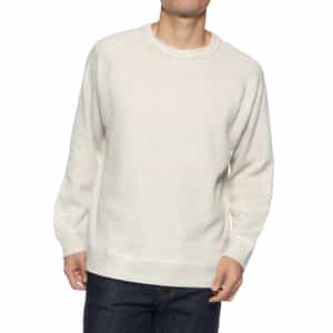 鹿の子素材クルーネックニットプルオーバー