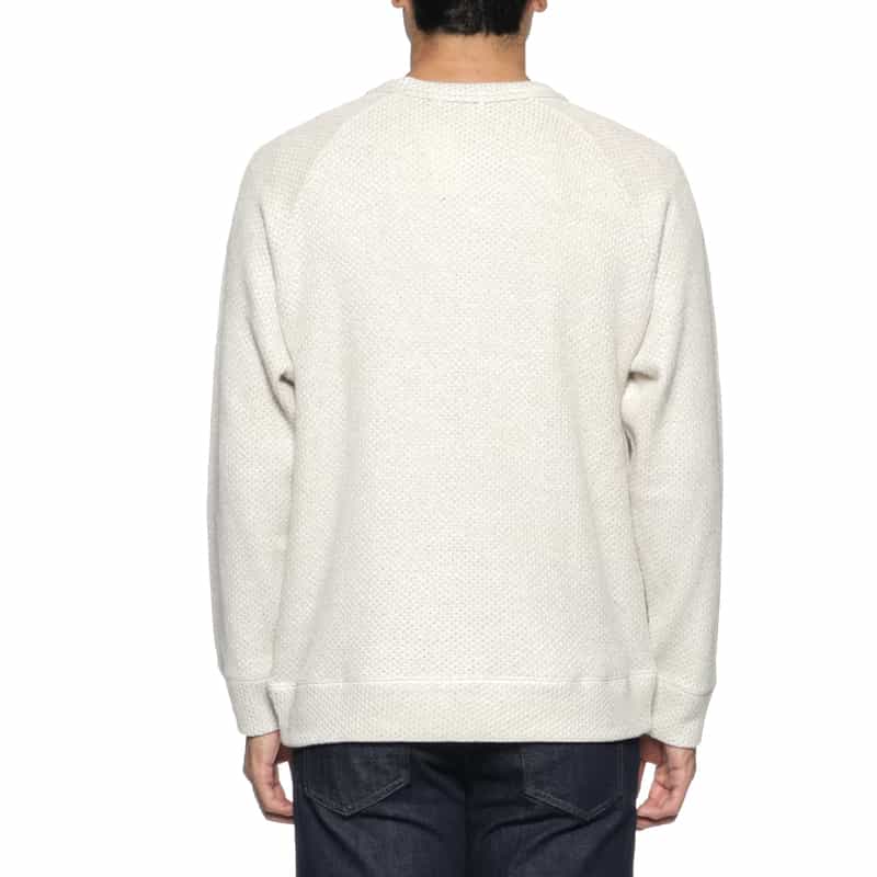 BARNEYS NEW YORK 鹿の子素材クルーネックニットプルオーバー WHITE