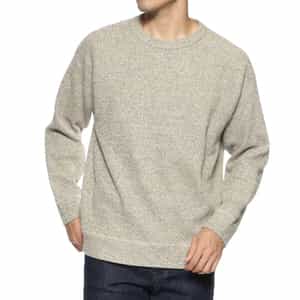 鹿の子素材クルーネックニットプルオーバー