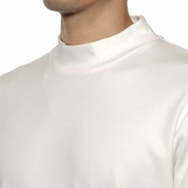 BARNEYS NEW YORK モックネックTシャツ WHITE