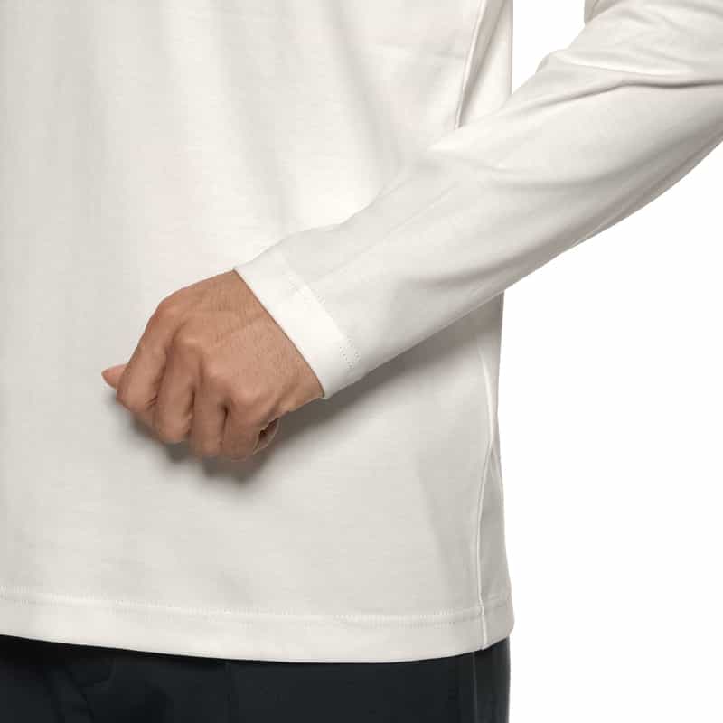 BARNEYS NEW YORK モックネックTシャツ WHITE