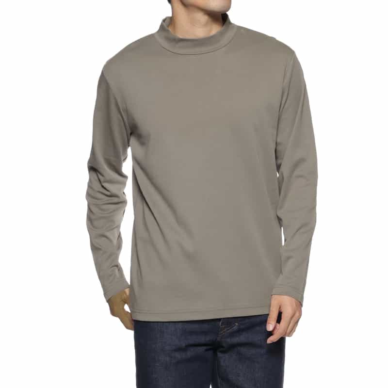 BARNEYS NEW YORK モックネックTシャツ DARK GRAY