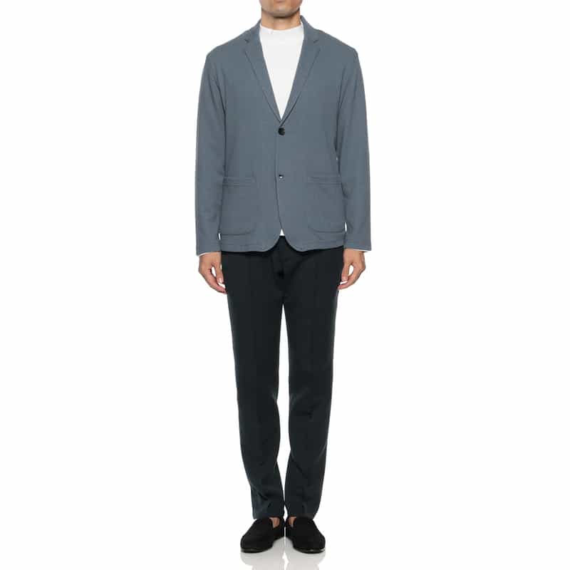 BARNEYS NEW YORK ヘリンボーン柄カットソージャケット BLUE