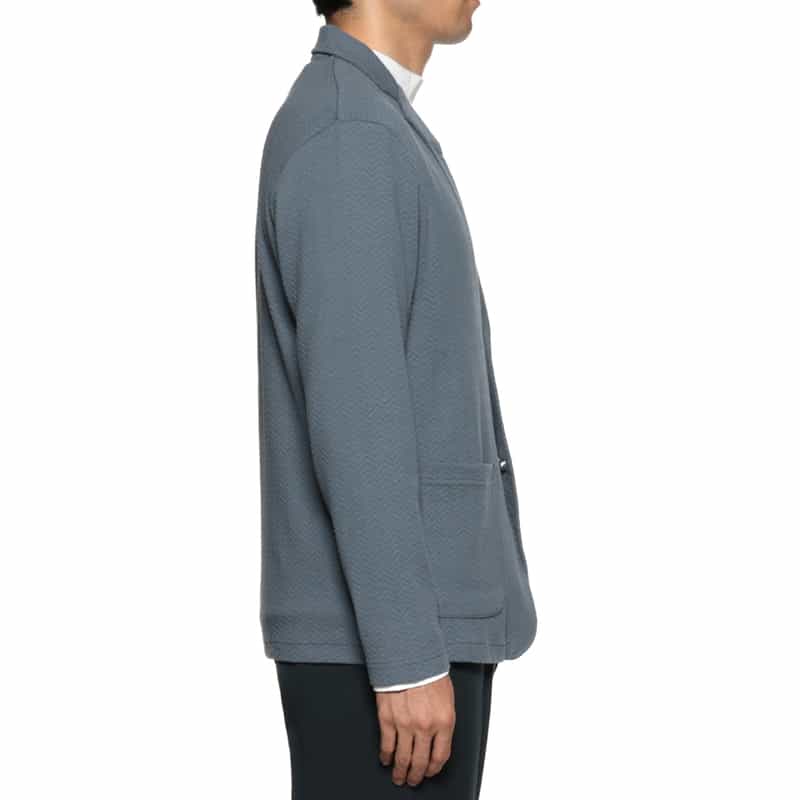 BARNEYS NEW YORK ヘリンボーン柄カットソージャケット BLUE