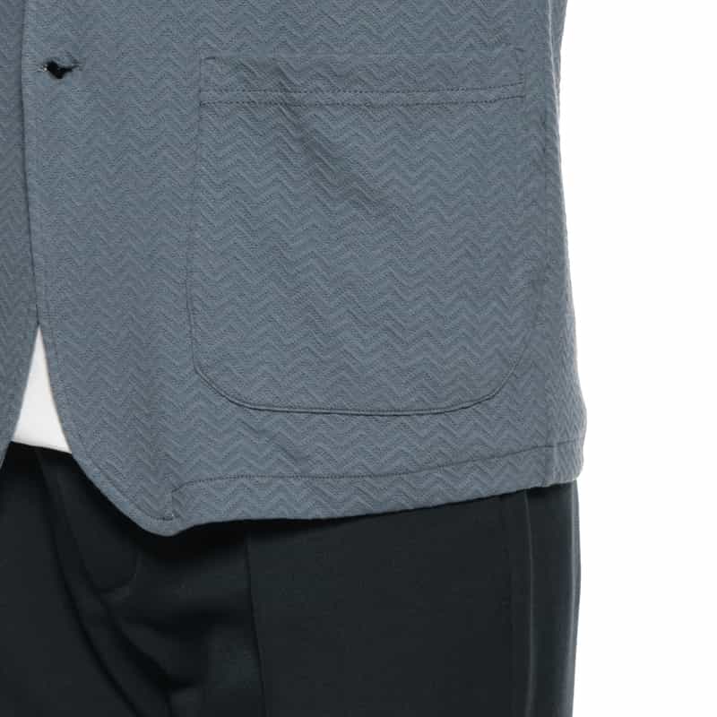 BARNEYS NEW YORK ヘリンボーン柄カットソージャケット BLUE