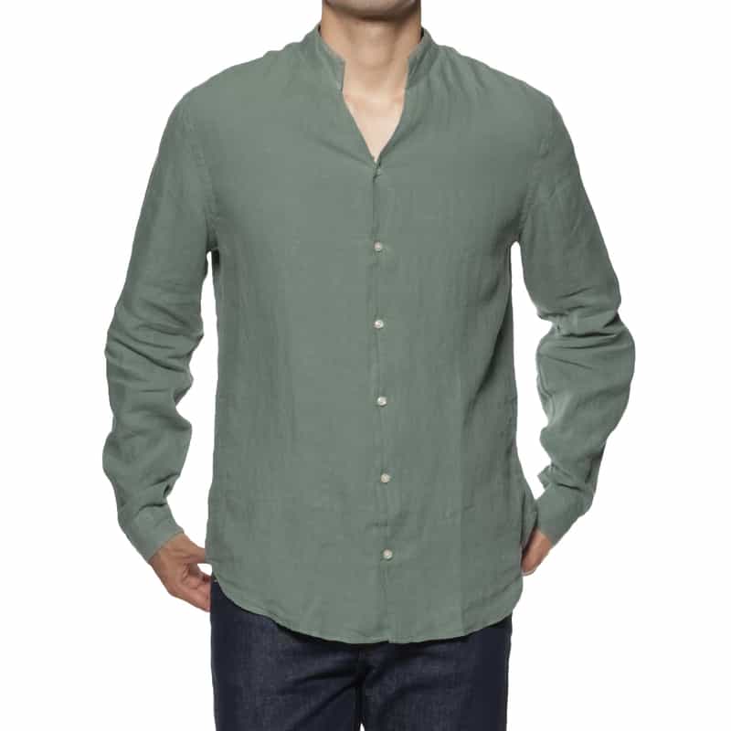 FIGARET FIGARET＜フィガレ＞"CARL" リネンシャツ（フランスサイズ） GREEN