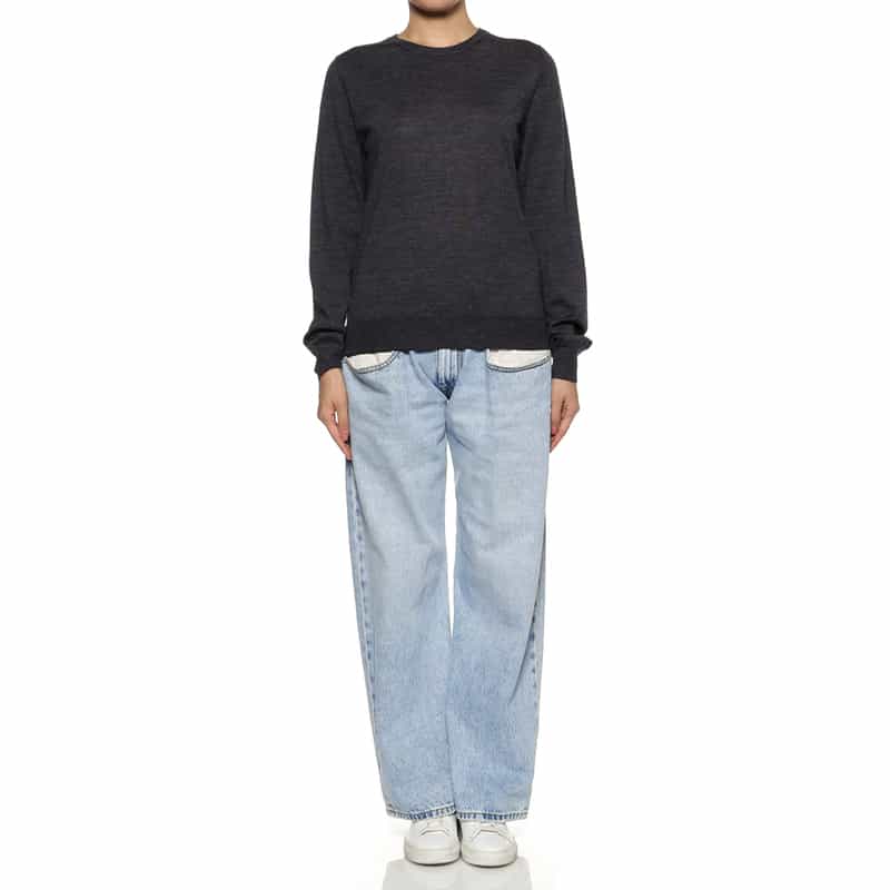 MAISON MARGIELA MAISON MARGLELA＜メゾンマルジェラ＞ クルーネックニットプルオーバー NAVY