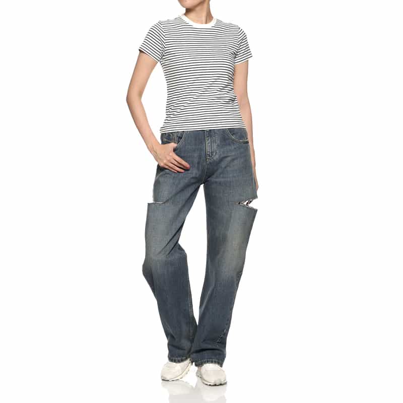 MAISON MARGIELA MAISON MARGLELA＜メゾンマルジェラ＞ カットオフ5ポケットデニムパンツ NAVY