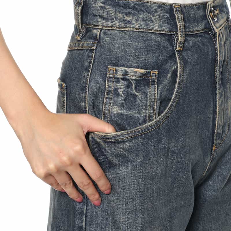 MAISON MARGIELA MAISON MARGLELA＜メゾンマルジェラ＞ カットオフ5ポケットデニムパンツ NAVY