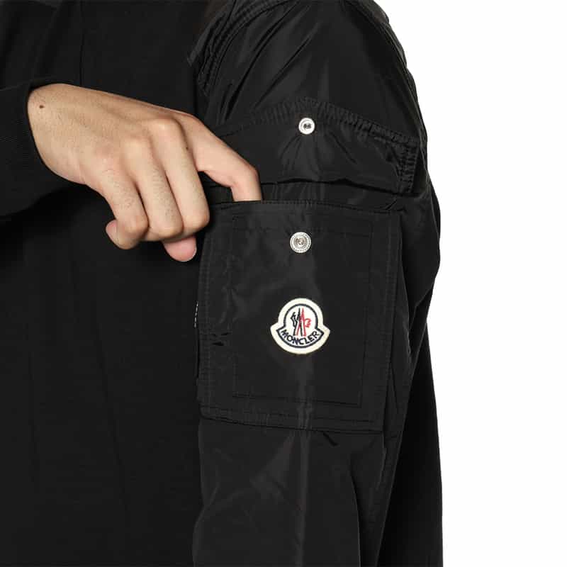 MONCLER MONCLER＜モンクレール＞ ロゴパッチ付スウェットプルオーバー BLACK