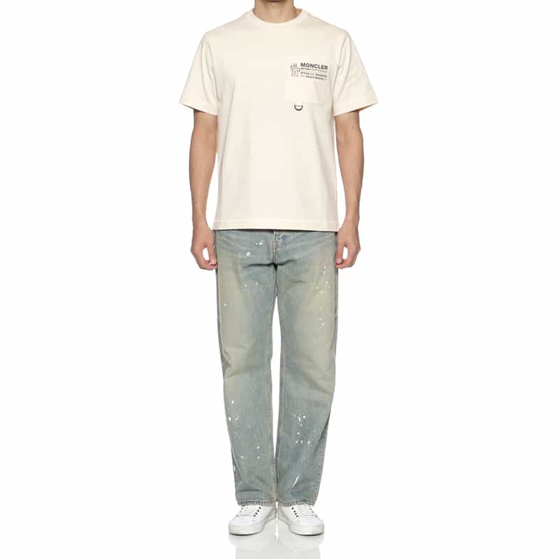 MONCLER GRENOBLE MONCLER GRENOBLE＜モンクレール グルノーブル＞ ロゴ入りポケット付Tシャツ WHITE