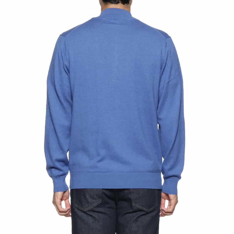 BARNEYS NEW YORK ハイゲージジップアップニットカーディガン BLUE