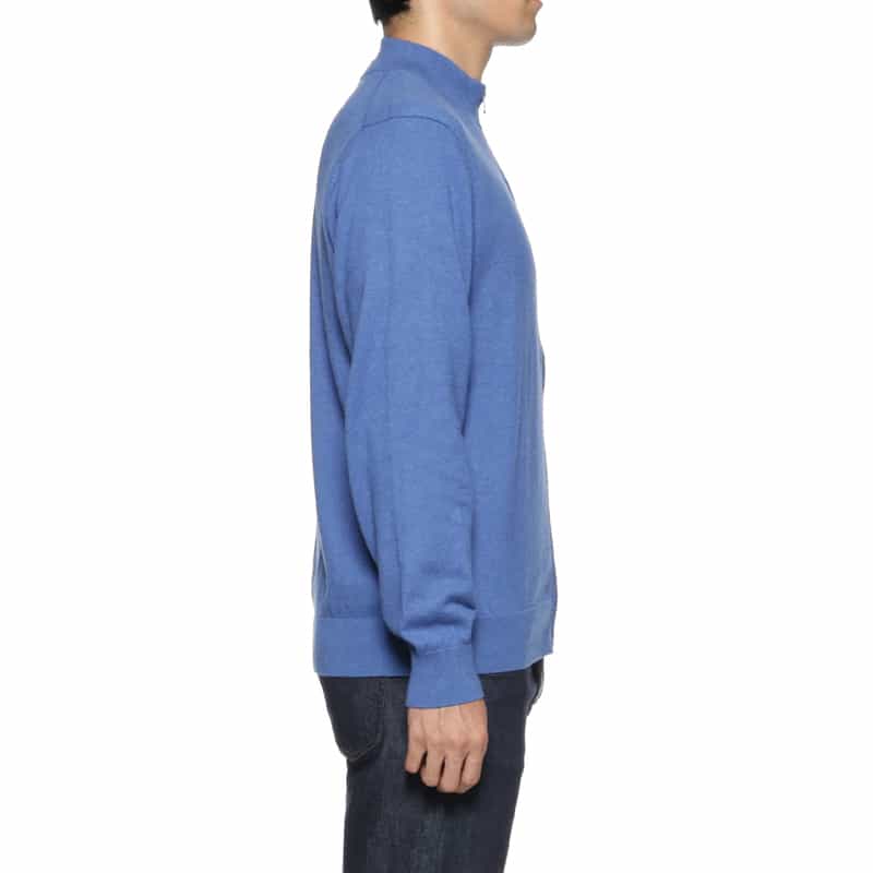 BARNEYS NEW YORK ハイゲージジップアップニットカーディガン BLUE