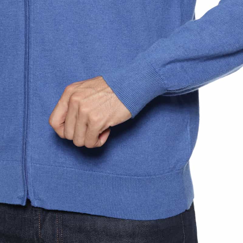 BARNEYS NEW YORK ハイゲージジップアップニットカーディガン BLUE