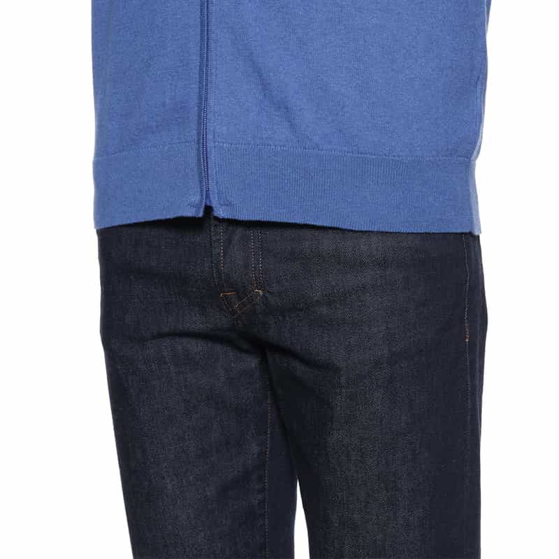 BARNEYS NEW YORK ハイゲージジップアップニットカーディガン BLUE