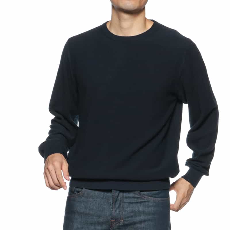 BARNEYS NEW YORK ハイゲージニットプルオーバー NAVY