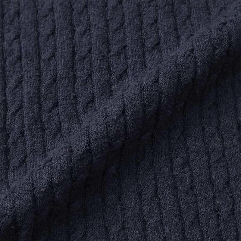 BARNEYS NEW YORK ウォッシャブル ケーブルニットプルオーバー NAVY