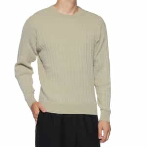 ウォッシャブル ケーブルニットプルオーバー