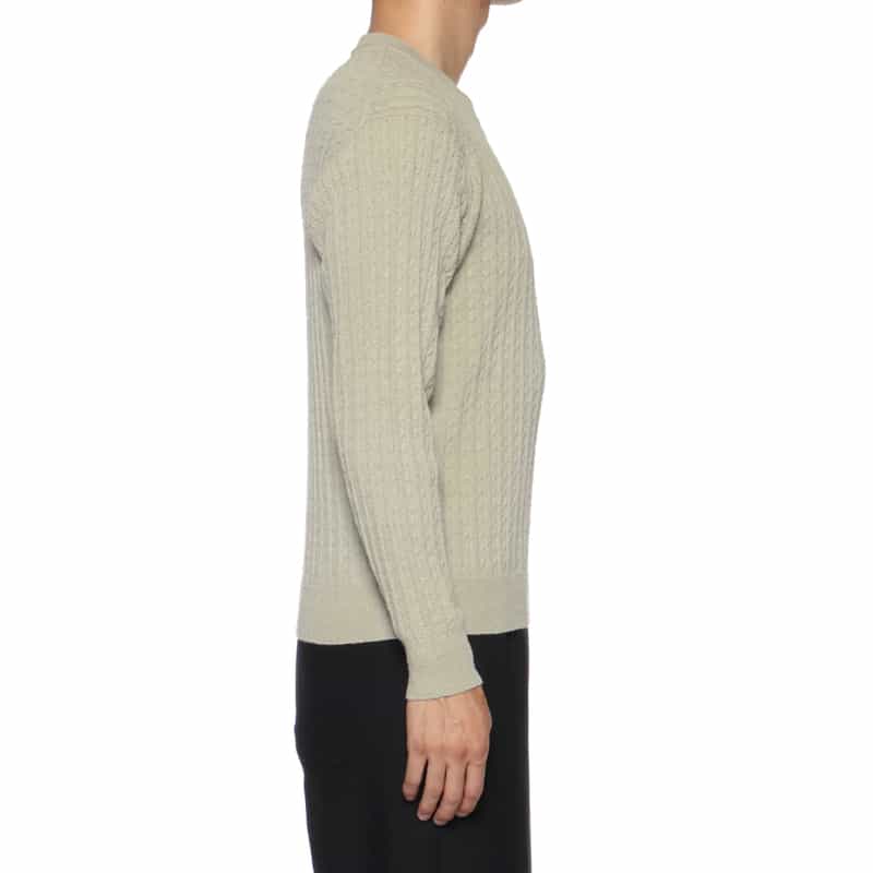 BARNEYS NEW YORK ウォッシャブル ケーブルニットプルオーバー GRAY