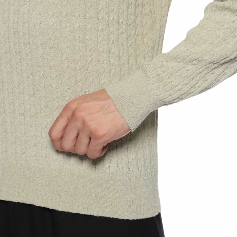 BARNEYS NEW YORK ウォッシャブル ケーブルニットプルオーバー GRAY