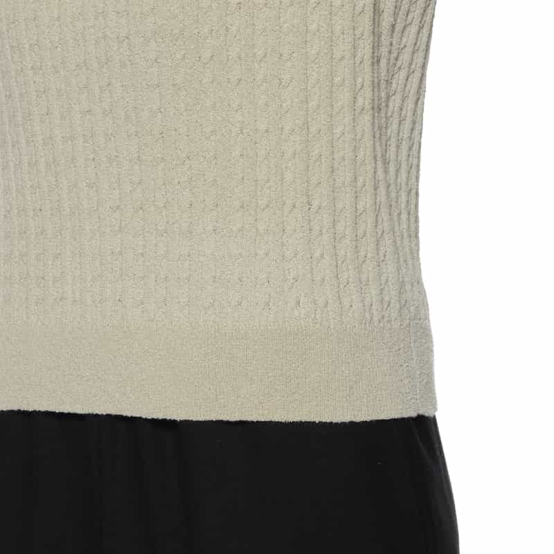 BARNEYS NEW YORK ウォッシャブル ケーブルニットプルオーバー GRAY