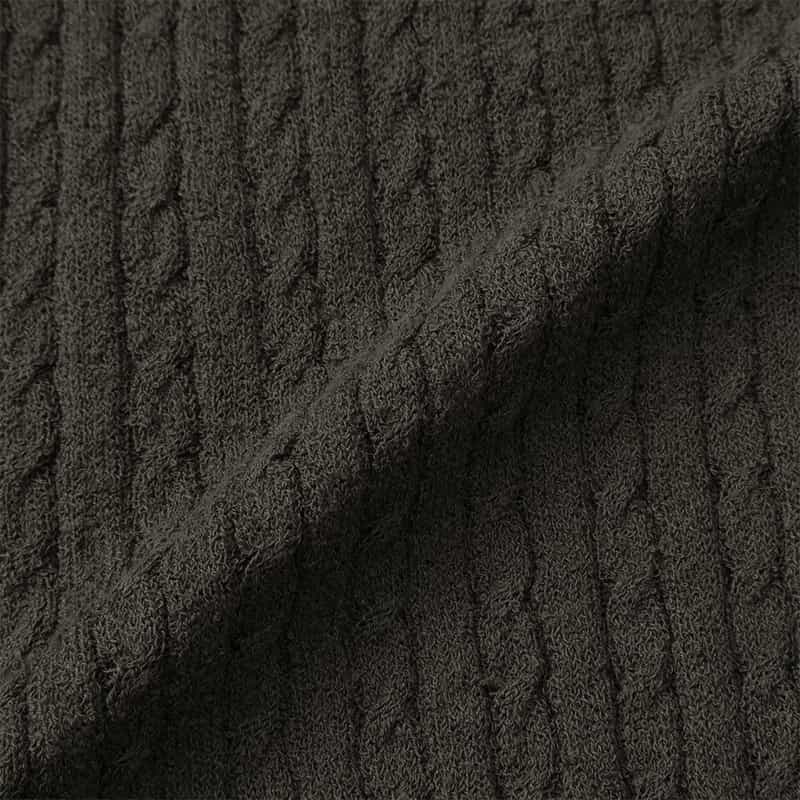 BARNEYS NEW YORK ウォッシャブル ケーブルニットプルオーバー DARK GRAY