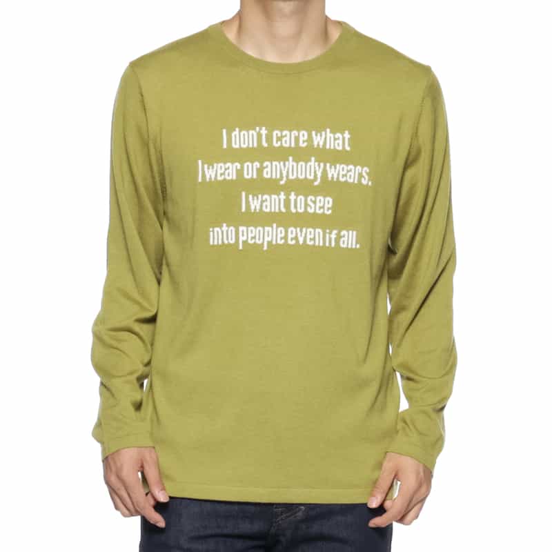 BARNEYS NEW YORK メッセージロゴ入りニットプルオーバー GREEN
