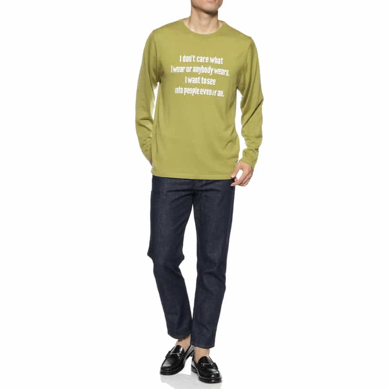 BARNEYS NEW YORK メッセージロゴ入りニットプルオーバー GREEN