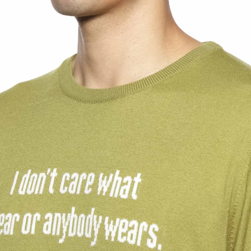 BARNEYS NEW YORK メッセージロゴ入りニットプルオーバー GREEN