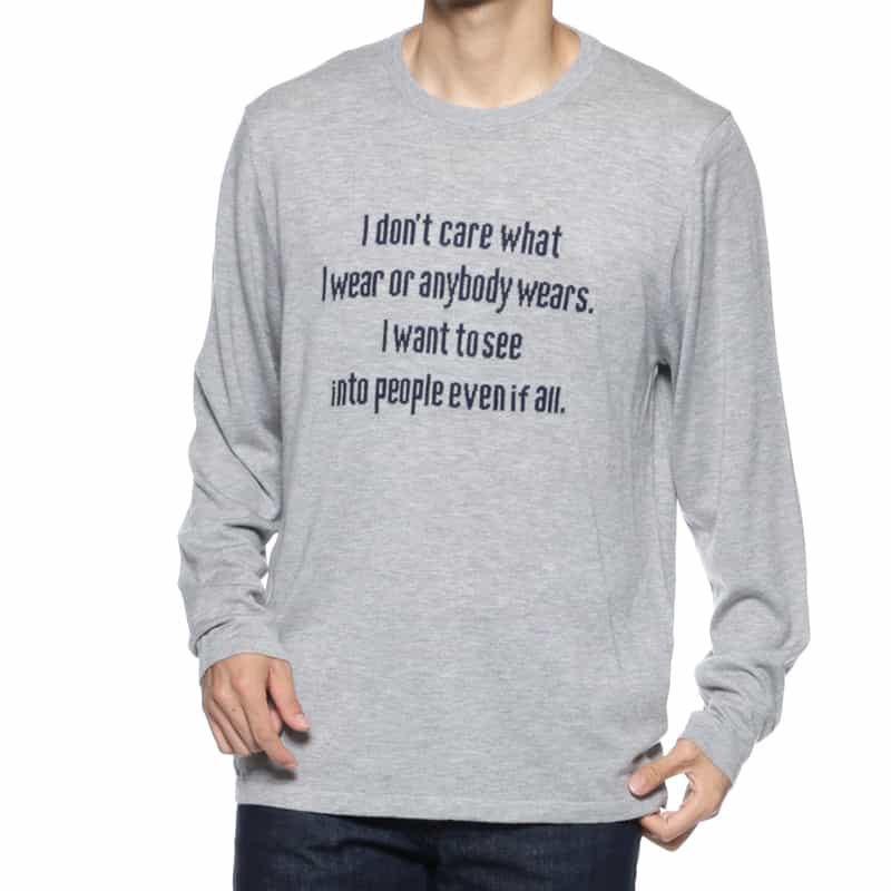 BARNEYS NEW YORK メッセージロゴ入りニットプルオーバー GRAY