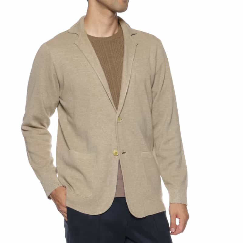 BARNEYS NEW YORK ミラノリブニットジャケット BEIGE