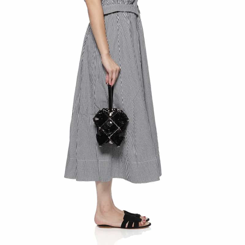 52 BY HIKARUMATSUMURA 52 BY HIKARUMATSUMURA＜ゴジュウニ バイ ヒカルマツムラ＞ バケットバッグ"SABOTEN" BLACK