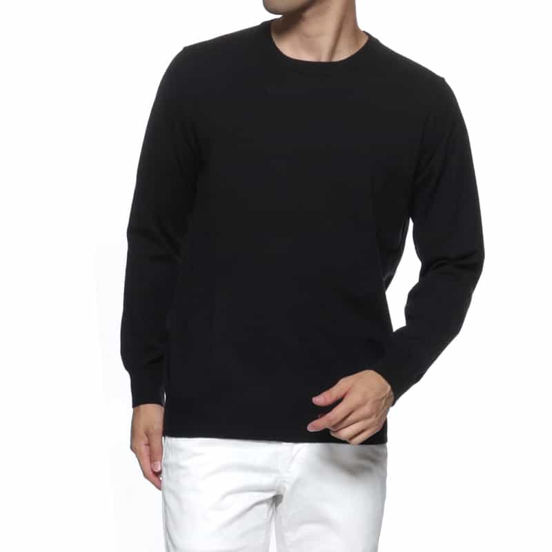 BARNEYS NEW YORK クルーネックニットプルオーバー BLACK
